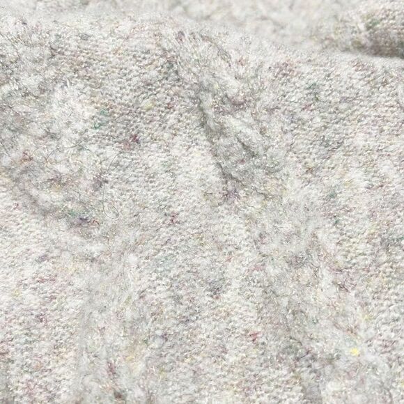 Free People Mock Neck Cable Knit Beige Wool Blend Sweater Size XS - Picture 7 of 7